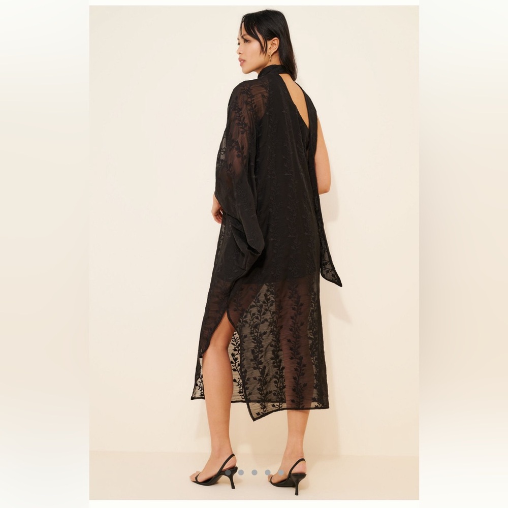 Especia Sheer One Shoulder Midi Dress